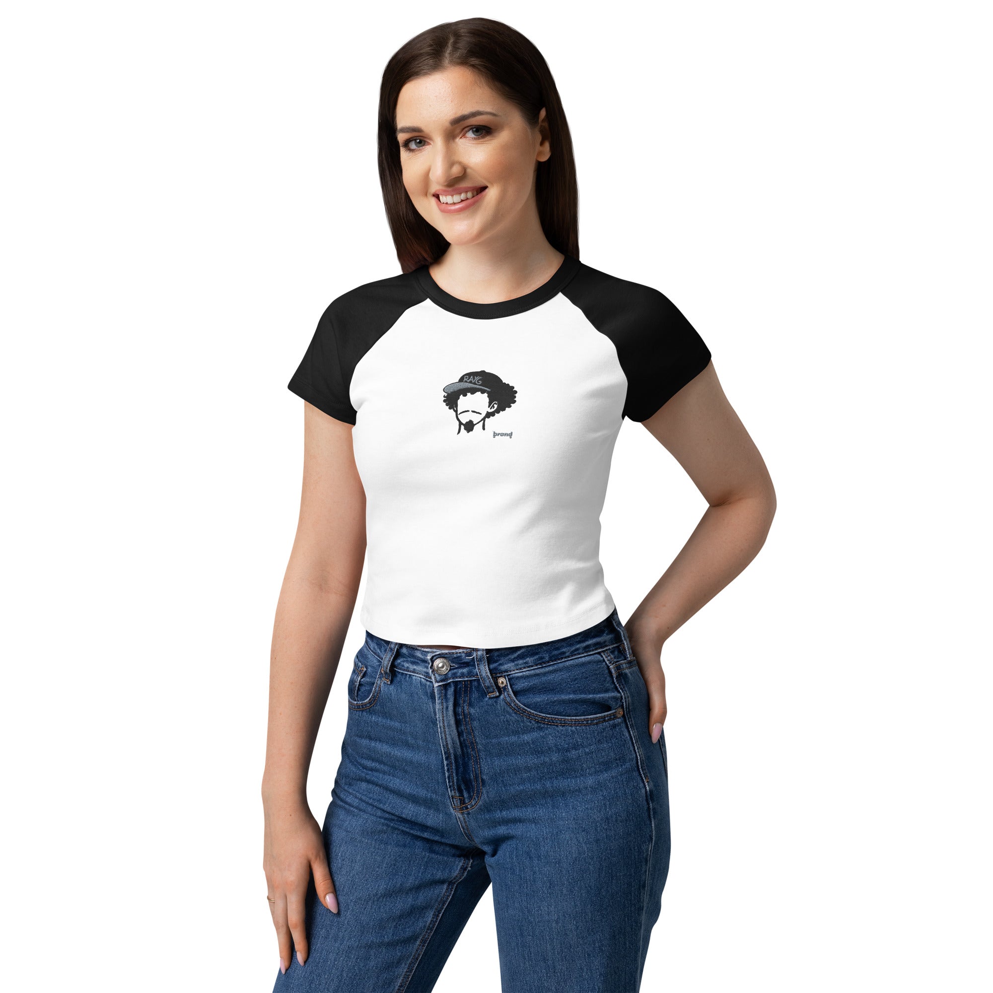 RAYG Women’s micro rib raglan baby tee