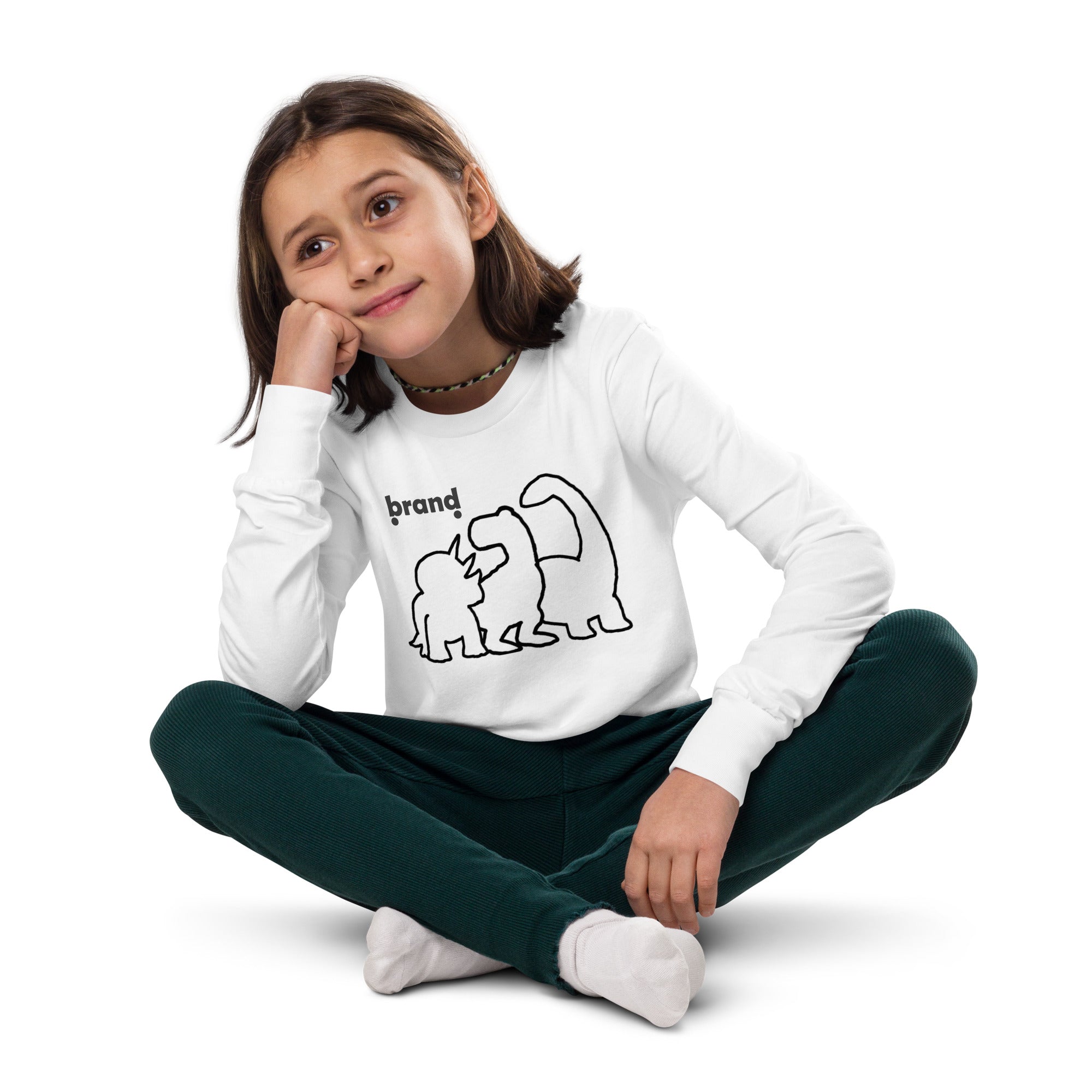 Dino DTG Print Youth long sleeve tee